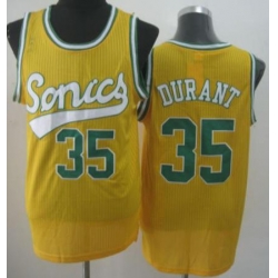 Seattle Supersonic 35 Kevin Durant Yellow Revolution 30 NBA Basketball Jerseys