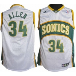 Seattle Supersonics 34 Ray Allen Soul Swingman Home White Jersey