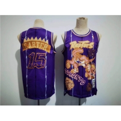 Men Toronto Raptors 15 Vince Carter Purple Throwback Stitched Jersey