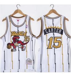 Men Toronto Raptors 15 Vince Carter White Throwback Stitched Jersey