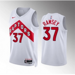 Men Toronto Raptors 37 Jahmi 27us Ramsey White Association Edition Stitched Basketball Jersey