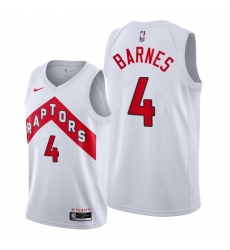 Men Toronto Raptors 4 Scottie Barnes White Jerseys