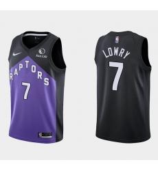 Men Toronto Raptors 7 Kyle Lowry Purple Black Earned Edition Stitched Basketball Jersey