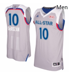 Mens Adidas Toronto Raptors 10 DeMar DeRozan Swingman Gray 2017 All Star NBA Jersey