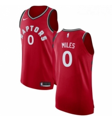 Mens Nike Toronto Raptors 0 CJ Miles Authentic Red Road NBA Jersey Icon Edition 