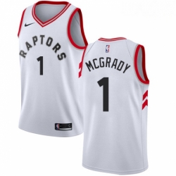 Mens Nike Toronto Raptors 1 Tracy Mcgrady Authentic White NBA Jersey Association Edition