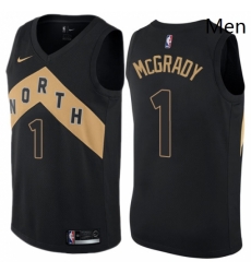 Mens Nike Toronto Raptors 1 Tracy Mcgrady Swingman Black NBA Jersey City Edition