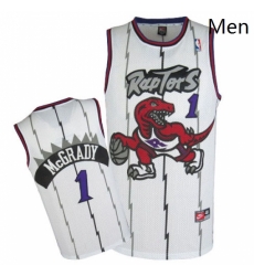 Mens Nike Toronto Raptors 1 Tracy Mcgrady Swingman White Throwback NBA Jersey