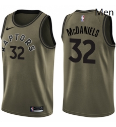 Mens Nike Toronto Raptors 32 KJ McDaniels Swingman Green Salute to Service NBA Jersey 