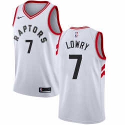 Mens Nike Toronto Raptors 7 Kyle Lowry Swingman White NBA Jersey Association Edition