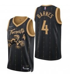 Men's Toronto Raptors #4 Scottie Barnes 2021-22 75th Anniversary City Edition Black Swingman Jersey