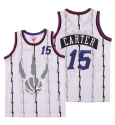 Raptors 15 Vince Carter White Gray Logo Retro Jersey 6