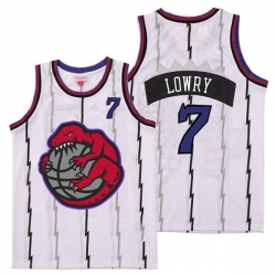 Raptors 7 Kyle Lowry White Retro Jersey 1