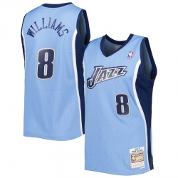 Men Utah Jazz 8 Deron Williams Blue 2001 02 Hardwood Classics Swingman Basketball Jersey