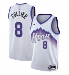 Men Utah Jazz 8 Isaiah Collier White 2025 Association Edition Stitched Basketball Jersey Men Utah Jazz 8 Isaiah Collier White 2025 Association Edition Stitched Basketball Jersey