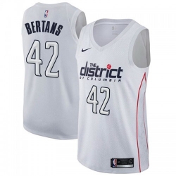 Men Nike Washington Wizards 42 Davis Bertans White NBA Swingman City Edition Jersey