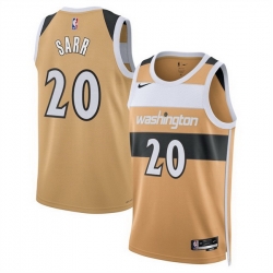 Men Washington Wizards 20 Alex Sarr Gold 2025 26 City Edition Stitched Basketball Jersey