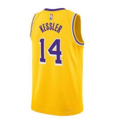 Mens Los Angeles Lakers #14 Walker Kessler Gold Stitched NBA Jersey