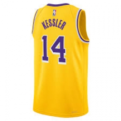Mens Los Angeles Lakers #14 Walker Kessler Gold Stitched NBA Jersey