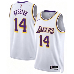 Mens Los Angeles Lakers #14 Walker Kessler White Stitched NBA Jersey