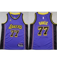 Youth Los Angeles Lakers 77 Luka Doncic Purple 2025 City Edition Stitched Basketball Jersey