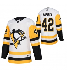 Men Pittsburgh Penguins 42 Kasperi Kapanen  White Stitched NHL Jersey