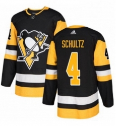 Mens Adidas Pittsburgh Penguins 4 Justin Schultz Premier Black Home NHL Jersey 