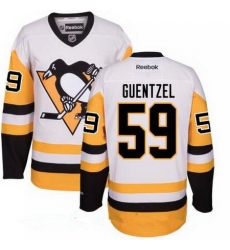 Mens Penguins #59 Jake Guentzel White Alternate Stitched NHL Jersey