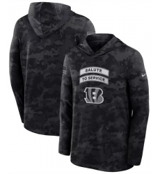 Men Cincinnati Bengals Black 2026 Salute to Service Sideline Lightweight Hoodie Dri FIT Long Sleeve Top Men Cincinnati Bengals Black 2026 Salute to Service Sideline Lightweight Hoodie Dri FIT Long Sleeve Top