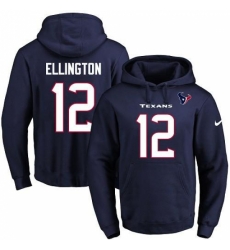 NFL Mens Nike Houston Texans 12 Bruce Ellington Navy Blue Name Number Pullover Hoodie