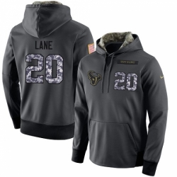 NFL Mens Nike Houston Texans 20 Jeremy Lane Stitched Black Anthracite Salute to Service Player Performance Hoodie