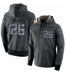 NFL Mens Nike Houston Texans 26 Lamar Miller Stitched Black Anthracite Salute to Service Player Performance Hoodie