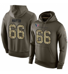 NFL Nike Houston Texans 66 Nick Martin Green Salute To Service Mens Pullover Hoodie