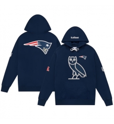 Men New England Patriots Navy OVO Scarlet Icon Team Pullover Hoodie