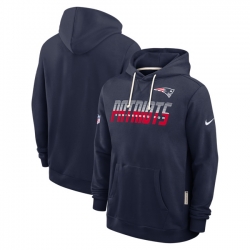 Men New England Patriots Navy Sideline Standard Issue Top Prospect Dri FIT Hoodie