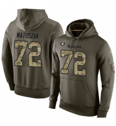 NFL Nike Oakland Raiders 72 John Matuszak Green Salute To Service Mens Pullover Hoodie