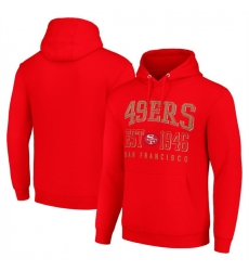 Men San Francisco 49ers Red Throwback Logo Pullover Hoodie Men San Francisco 49ers Red Throwback Logo Pullover Hoodie