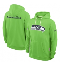 Men Seattle Seahawks Neon Green Sideline Standard Issue Initial Home Dri FIT Pullover Hoodie Men Seattle Seahawks Neon Green Sideline Standard Issue Initial Home Dri FIT Pullover Hoodie