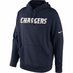 NFL Los Angeles Chargers Nike KO Wordmark Performance Hoodie Navy Blue