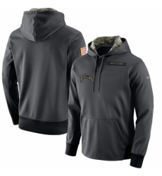 NFL Mens Los Angeles Chargers Nike Anthracite Salute to Service Player Performance Hoodie