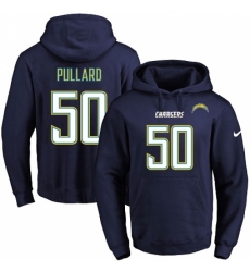 NFL Mens Nike Los Angeles Chargers 50 Hayes Pullard Navy Blue Name Number Pullover Hoodie