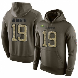 NFL Nike Los Angeles Chargers 19 Lance Alworth Green Salute To Service Mens Pullover Hoodie