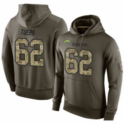 NFL Nike Los Angeles Chargers 62 Max Tuerk Green Salute To Service Mens Pullover Hoodie