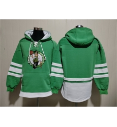 Men Boston Celtics Blank Green Lace Up Pullover Hoodie