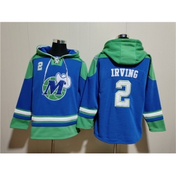 Men Dallas Mavericks 2 Kyrie Irving Royal Ageless Must Have Lace Up Pullover Hoodie