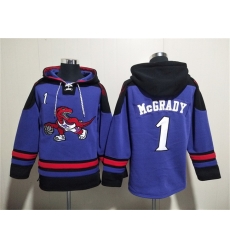 Men Toronto Raptors 1 Tracy McGrady Purple Lace Up Pullover Hoodie Men Toronto Raptors 1 Tracy McGrady Purple Lace Up Pullover Hoodie
