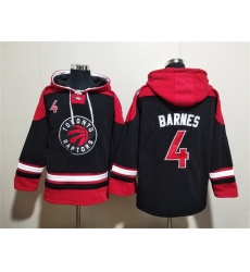 Men Toronto Raptors 4 Scottie Barnes Black Red Lace Up Pullover Hoodie Men Toronto Raptors 4 Scottie Barnes Black Red Lace Up Pullover Hoodie