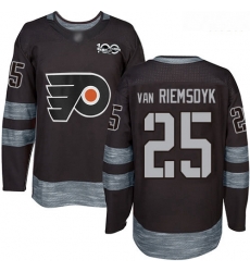 Flyers #25 James Van Riemsdyk Black 1917 2017 100th Anniversary Stitched Hockey Jersey