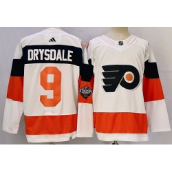 Men Philadelphia Flyers 9 Jamie Drysdale White 2023 2024 Stadium Series Stitched Jersey