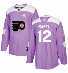 Mens Adidas Philadelphia Flyers 12 Michael Raffl Authentic Purple Fights Cancer Practice NHL Jersey 